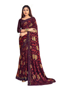 Vamika Whine Designer Chiffon Brasso Saree With Exclusive Banarasi Lace