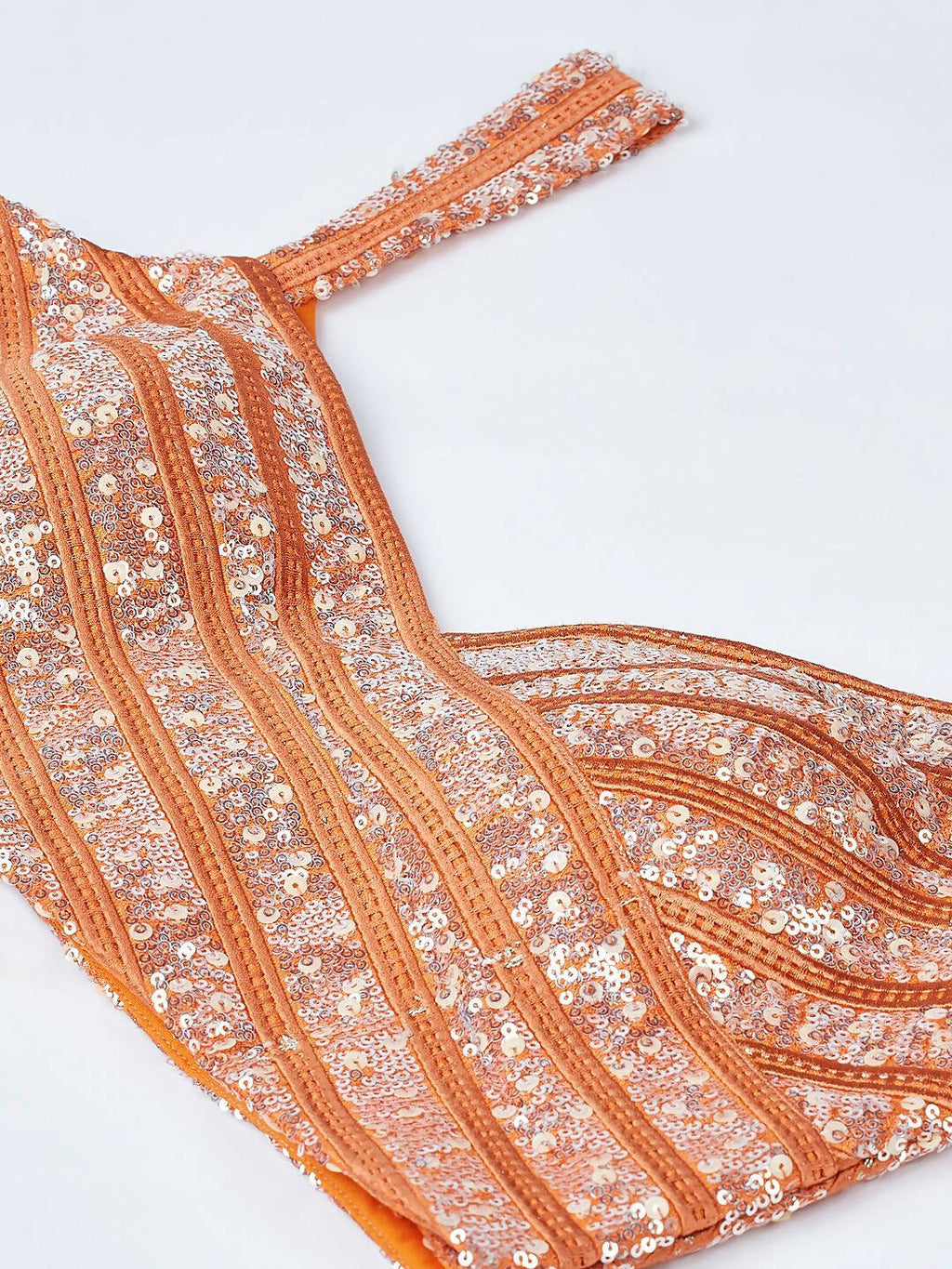 House of Panchhi Orange colour Organza Treditional design digital print Semi-Stitched Lehenga choli & Dupatta