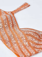 House of Panchhi Orange colour Organza Treditional design digital print Semi-Stitched Lehenga choli & Dupatta