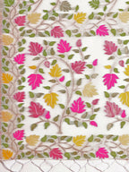 Shree Shyam Fashion Linen Cotton White Saree - Distacart