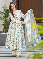 Vegaa Fashion Off White Muslin Digital Print Designer Salwar Suit - Distacart