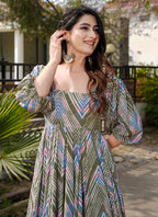 Vegaa Fashion Multi Color Rayon Digital Print Designer Western Gown - Distacart