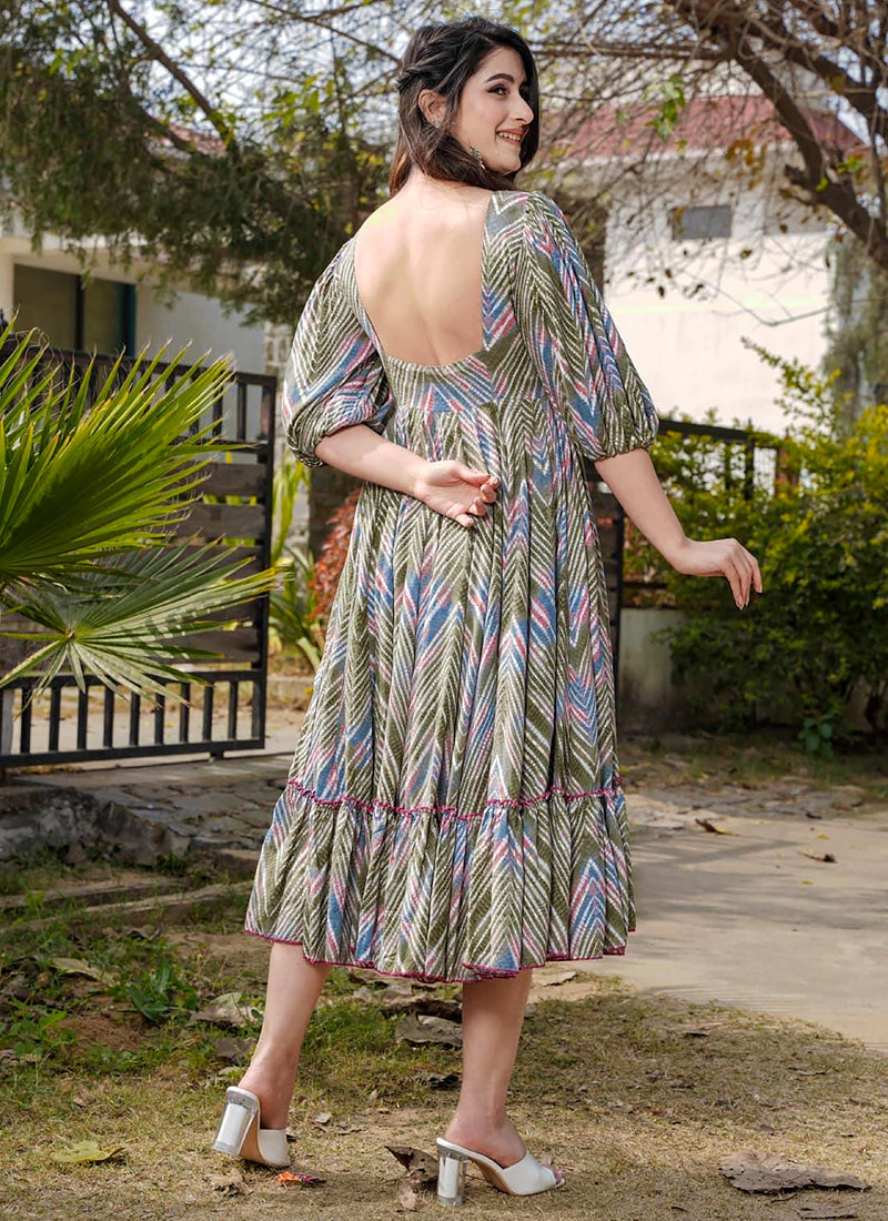 Vegaa Fashion Multi Color Rayon Digital Print Designer Western Gown - Distacart