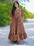 Vegaa Fashion Multi Color Rayon Digital Print Designer Western Gown - Distacart