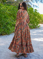 Vegaa Fashion Multi Color Rayon Digital Print Designer Western Gown - Distacart