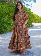 Vegaa Fashion Multi Color Rayon Digital Print Designer Western Gown - Distacart