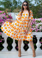 Vegaa Fashion Off White Rayon Digital Print Designer Western Gown - Distacart