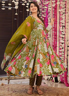 Vegaa Fashion Mehndi Muslin Digital Print Designer Salwar Suit - Distacart