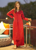 Vegaa Fashion Red Muslin Digital Print Designer Kurti Pant - Distacart