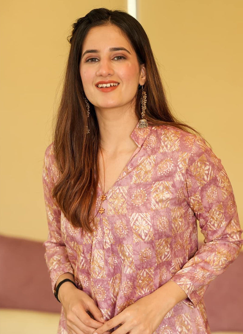 Vegaa Fashion Coral Muslin Digital Print Designer Kurti Pant - Distacart