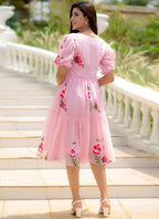 Vegaa Fashion Light Pink Rayon Kota Checks Digital Print Kurti - Distacart