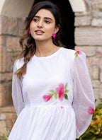 Vegaa Fashion Off White Rayon Kota Checks Digital Print Kurti - Distacart