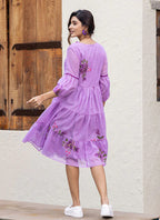 Vegaa Fashion Lavender Rayon Kota Checks Digital Print Kurti - Distacart