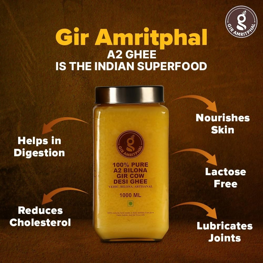 Giramritphal A2 Pure Desi Gir Cow Ghee Vedic Bilona Method