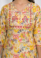 Festive Wear Ethnic Yellow chanderi Stitched Suit - Anbazaar