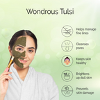 Pyoura Pure Tulsi Powder 100% Natural Hygienically Dried Face Pack For Youthful Clear Skin