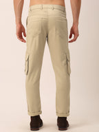 Jainish Men's Casual Cotton Solid Cargo Pants ( KGP 154 Beige ) - Distacart