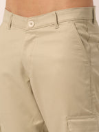 Jainish Men's Casual Cotton Solid Cargo Pants ( KGP 154 Cream ) - Distacart