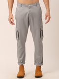 Jainish Men's Casual Cotton Solid Cargo Pants ( KGP 154 Light-Grey ) - Distacart