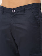 Jainish Men's Casual Cotton Solid Cargo Pants ( KGP 154 Navy-Blue ) - Distacart