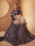 Myra Purple Velvet Embroidered Designer Lehenga Choli
