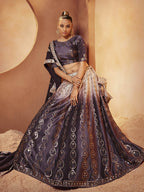 Myra Purple Velvet Embroidered Designer Lehenga Choli