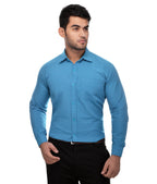 RIAG Blue Men's Full Sleeves Solid Shirt - Distacart
