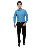 RIAG Blue Men's Full Sleeves Solid Shirt - Distacart
