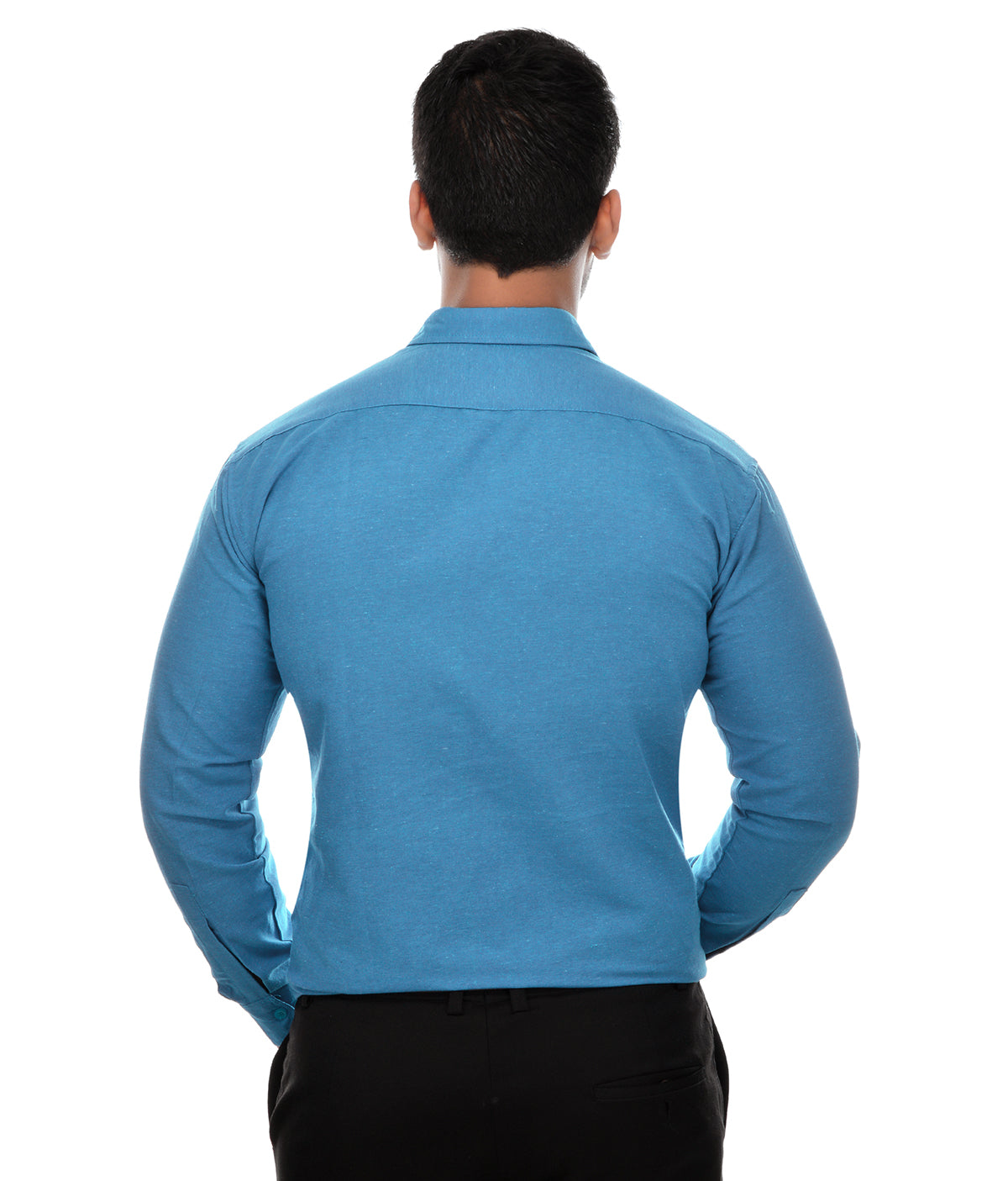 RIAG Blue Men's Full Sleeves Solid Shirt - Distacart