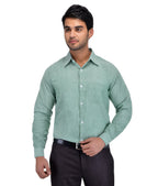 RIAG Green Men's Full Sleeves Solid Shirt - Distacart