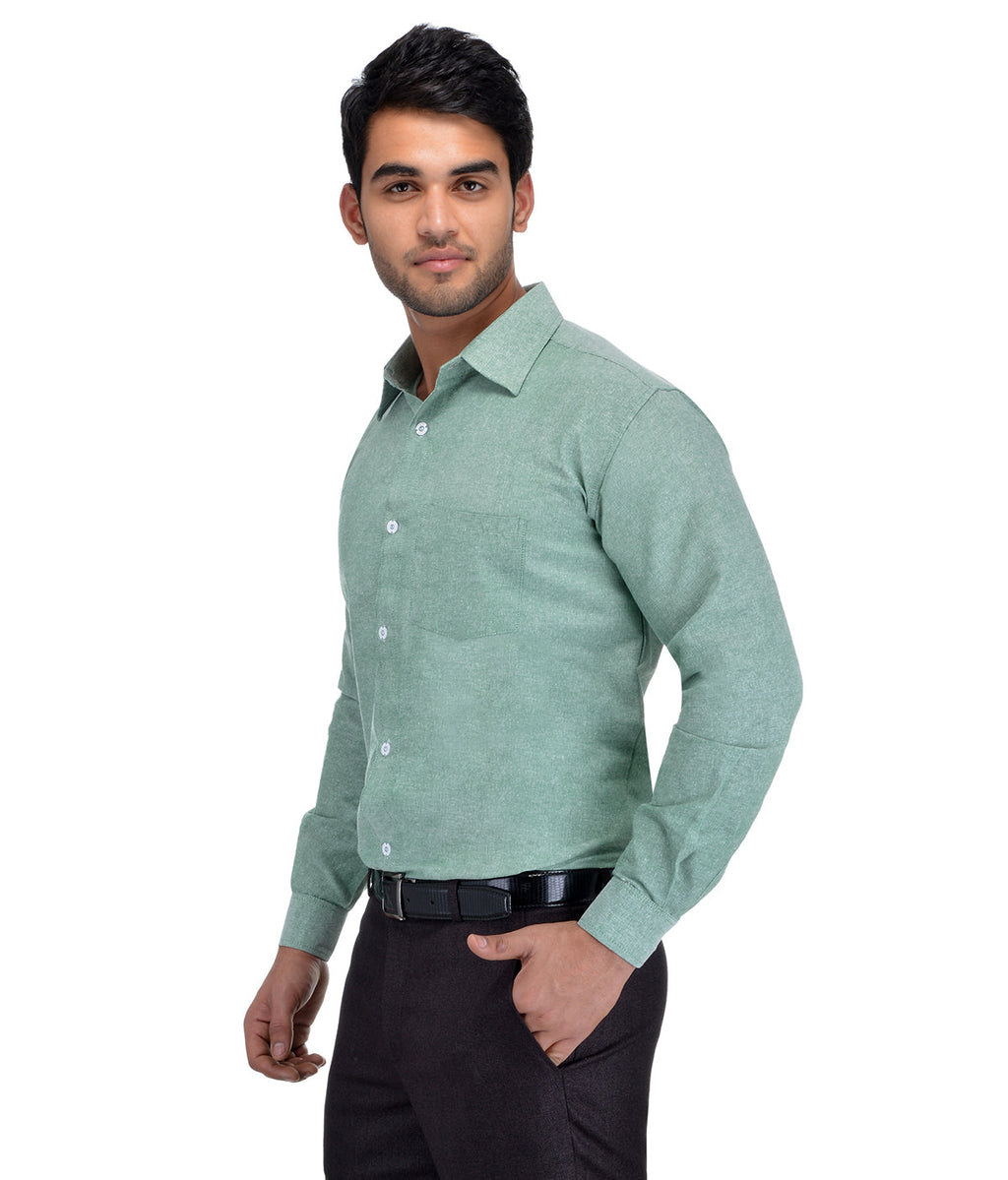 RIAG Green Men's Full Sleeves Solid Shirt - Distacart