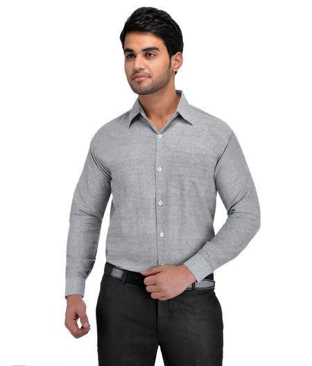 RIAG Grey Men's Full Sleeves Solid Shirt