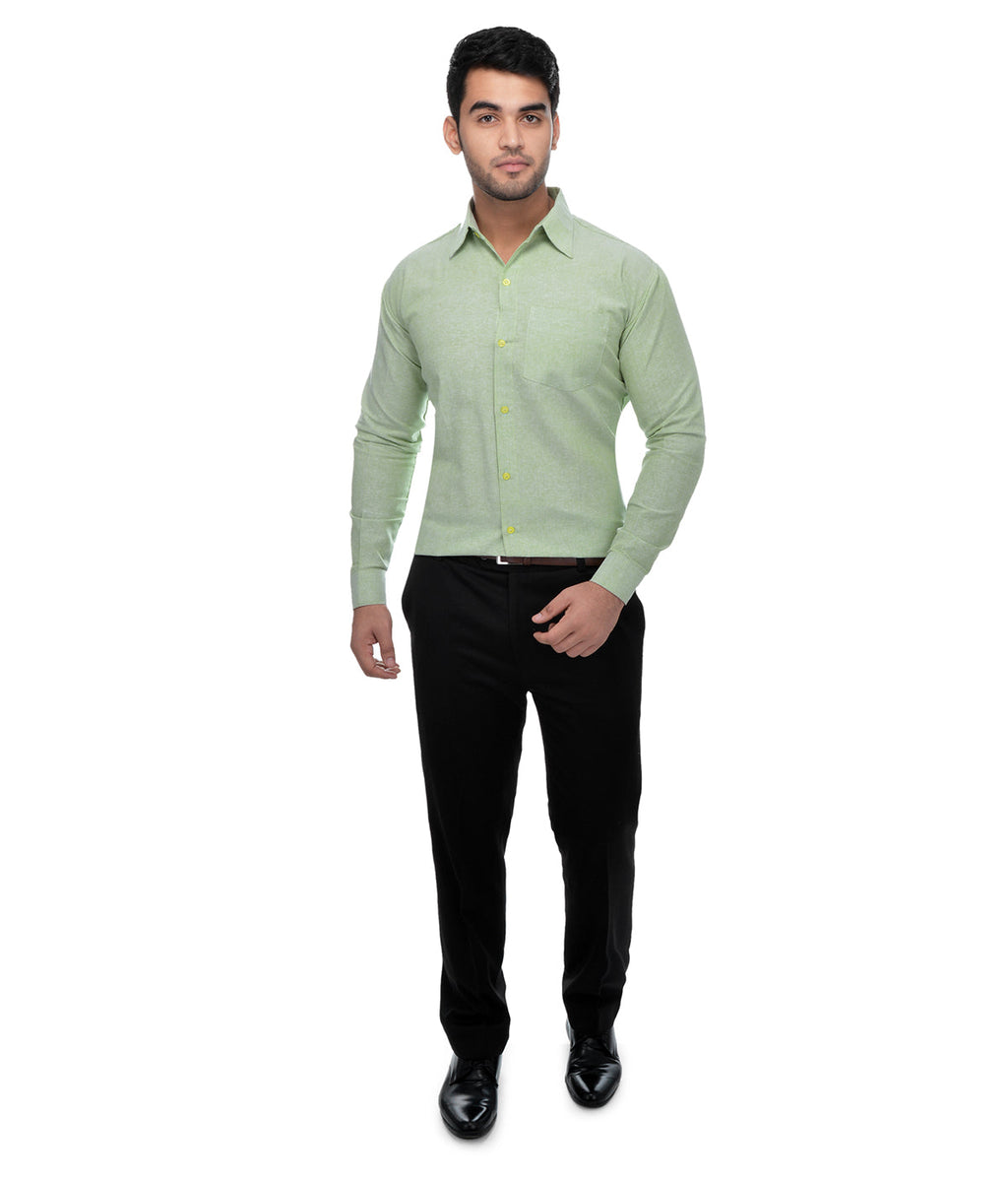RIAG Green Men's Full Sleeves Solid Shirt - Distacart