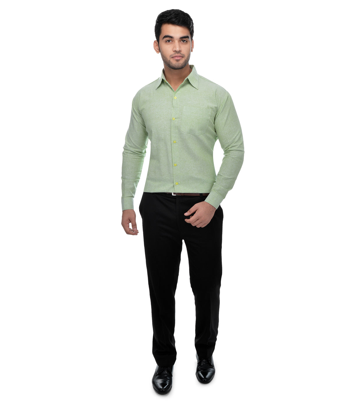 RIAG Green Men's Full Sleeves Solid Shirt - Distacart