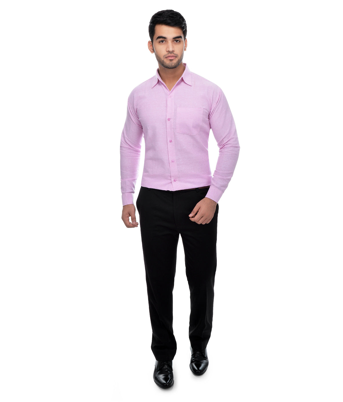 RIAG Pink Men's Full Sleeves Solid Shirt - Distacart