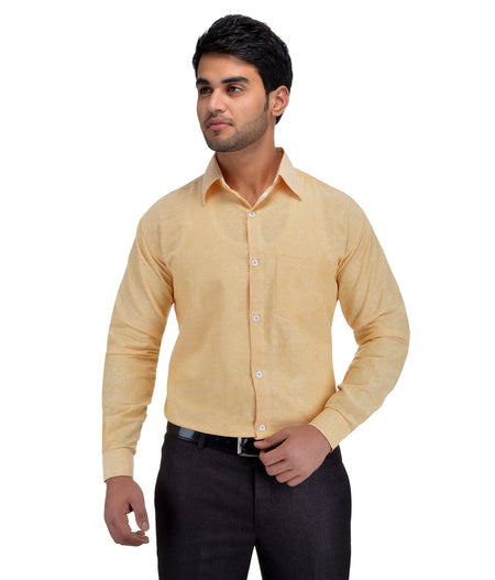 RIAG Beige Men's Full Sleeves Solid Shirt
