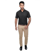 RIAG Black Men's Half Sleeves Solid Shirt - Distacart