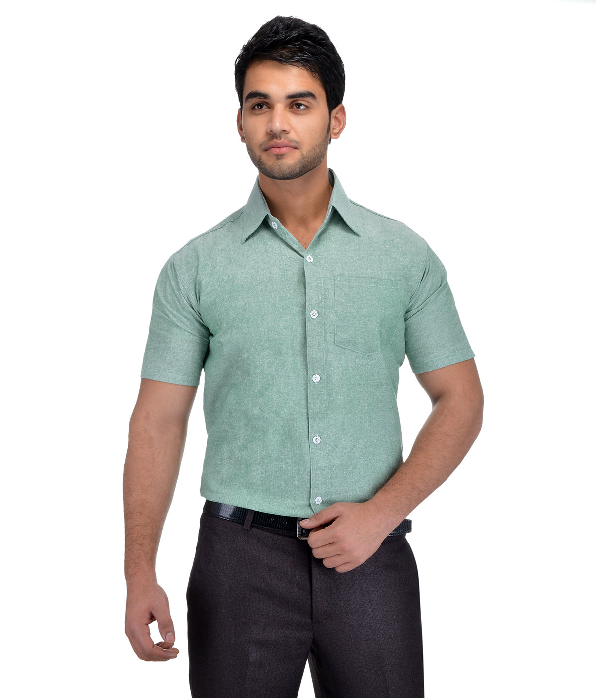 RIAG Green Men's Half Sleeves Solid Shirt - Distacart