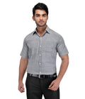 RIAG Grey Men's Half Sleeves Solid Shirt - Distacart