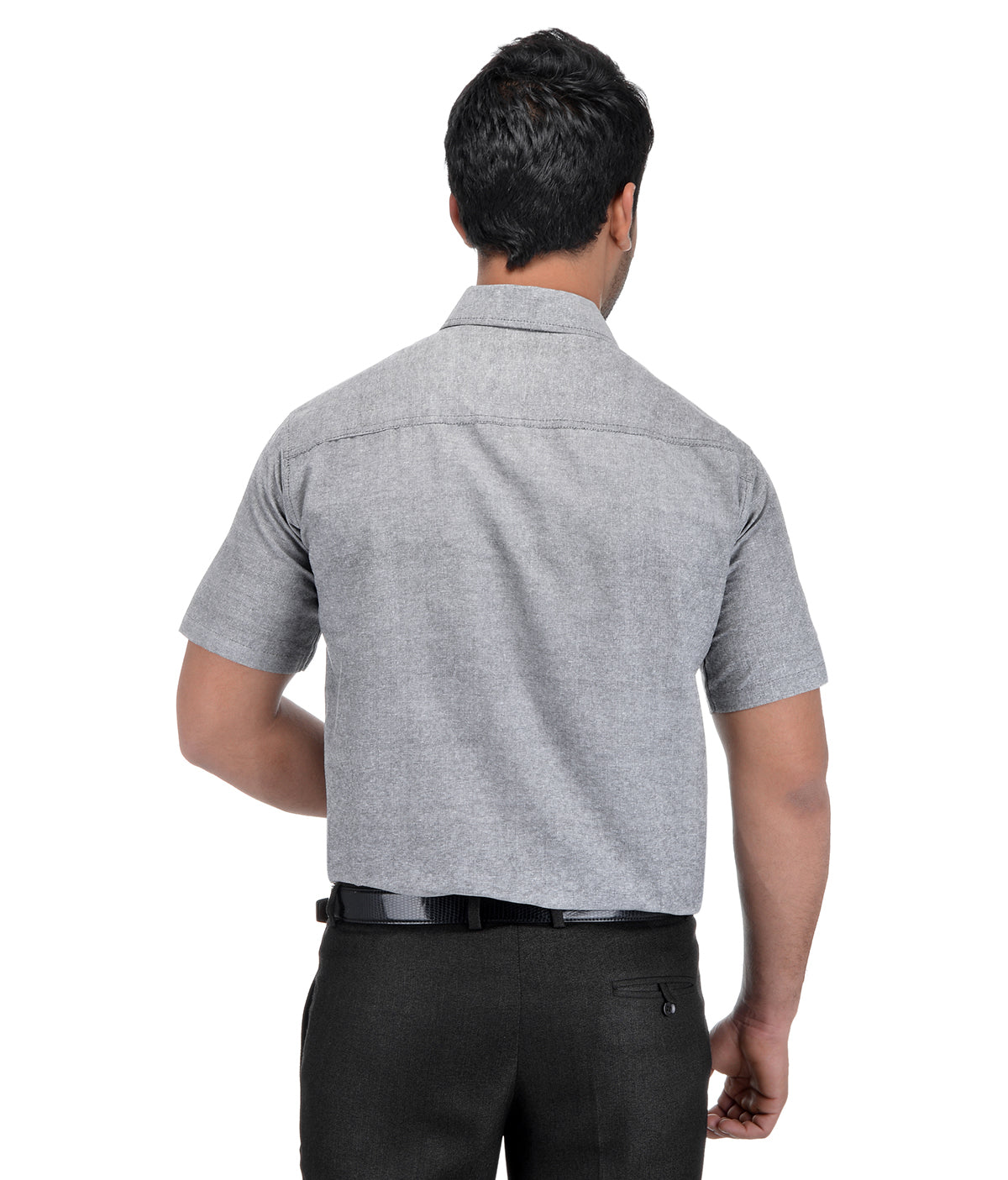 RIAG Grey Men's Half Sleeves Solid Shirt - Distacart