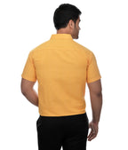 RIAG Yellow Men's Half Sleeves Solid Shirt - Distacart