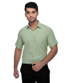 RIAG Green Men's Half Sleeves Solid Shirt - Distacart