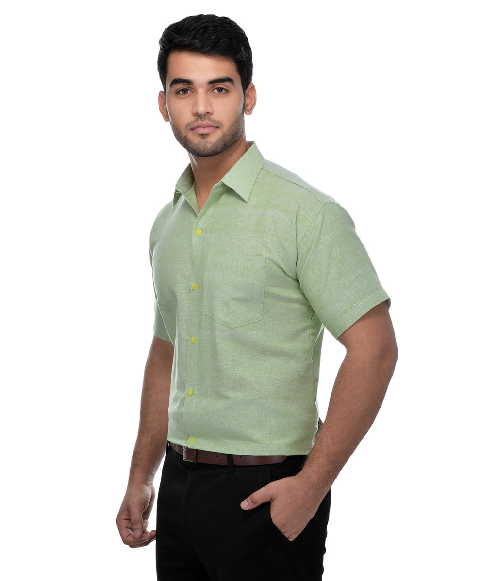 RIAG Green Men's Half Sleeves Solid Shirt - Distacart