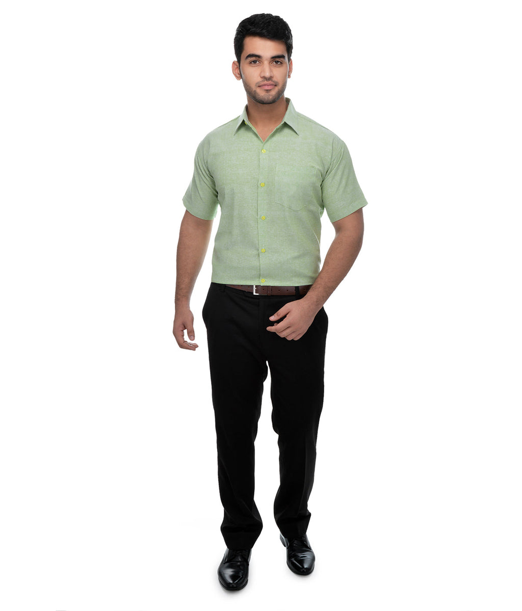 RIAG Green Men's Half Sleeves Solid Shirt - Distacart