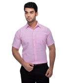 RIAG Pink Men's Half Sleeves Solid Shirt - Distacart