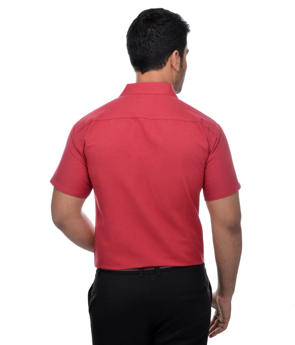 RIAG Red Men's Half Sleeves Solid Shirt - Distacart