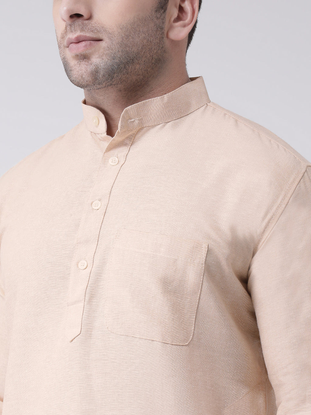 RIAG Men's Beige Cotton Long Ethnic Kurta - Distacart
