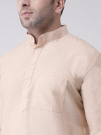 RIAG Beige Men's Ethnic Long Kurta And Pyjama Set - Distacart