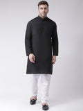 RIAG Men's Black Cotton Long Ethnic Kurta - Distacart