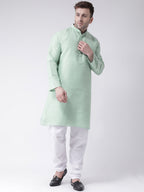 RIAG Men's Green Cotton Long Ethnic Kurta - Distacart